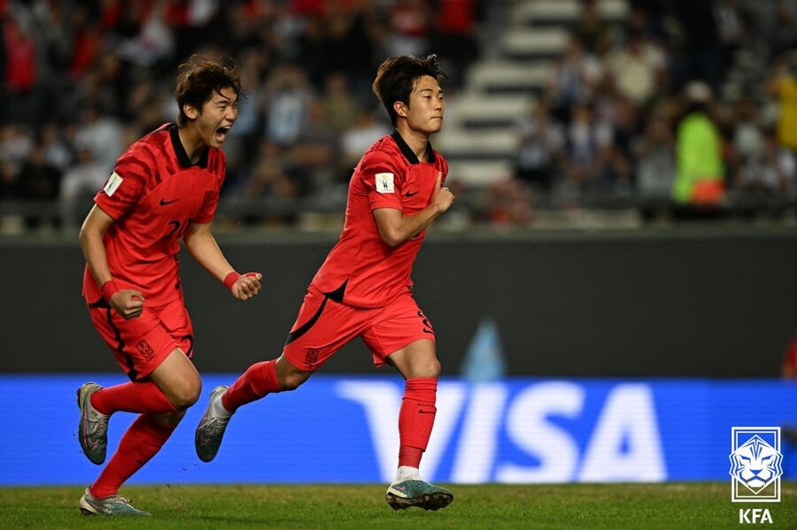 ▲ 환호하는 한국 U-20 대표팀 ⓒ대한축구협회