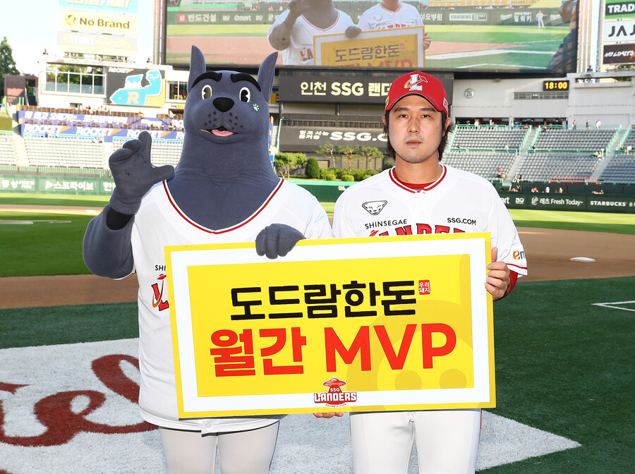 ▲ 내야수 최정이 SSG ‘도드람한돈 5월 MVP’에 선정됐다. ⓒSSG 랜더스