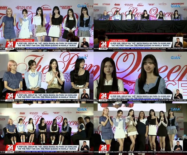 ▲ GMA 뉴스에 보도된 아이브 팬콘서트 '더 프롬 퀸즈' 프로모션 현장. 제공|스타쉽엔터테인먼트