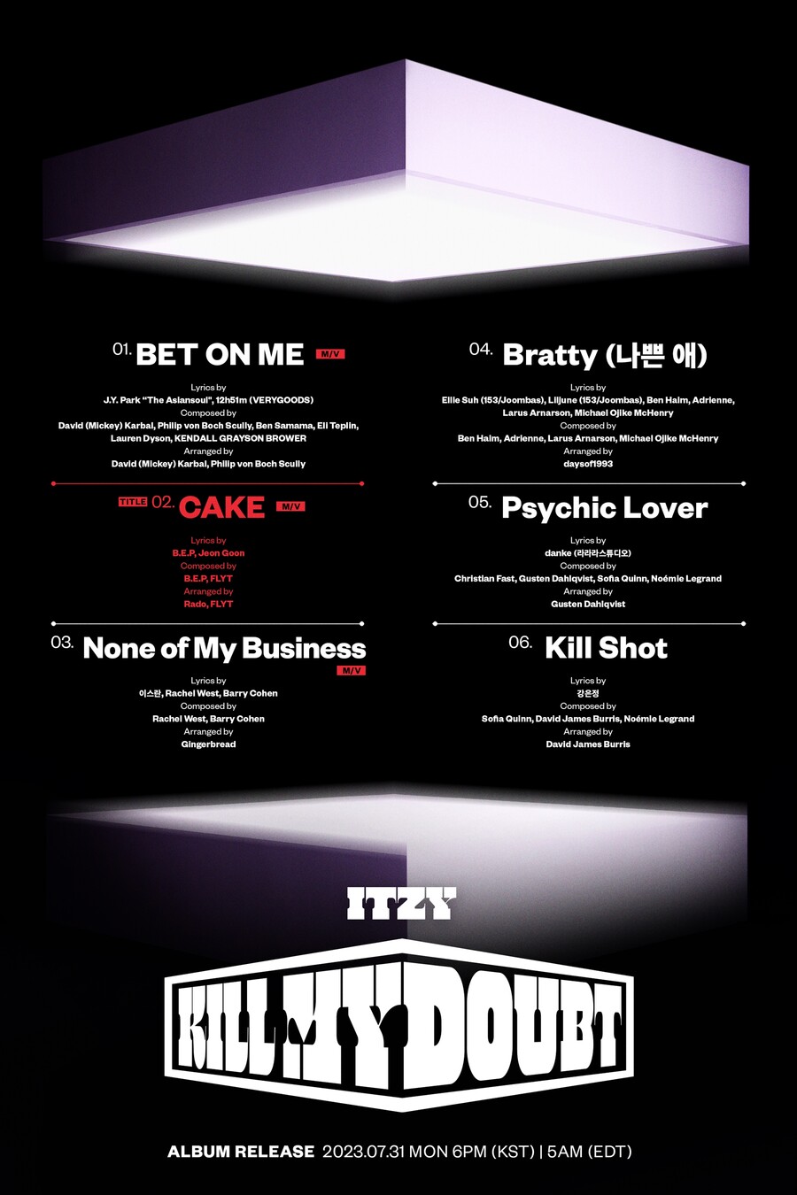 ▲ 있지 트랙리스트. 제공| JYP엔터테인먼트