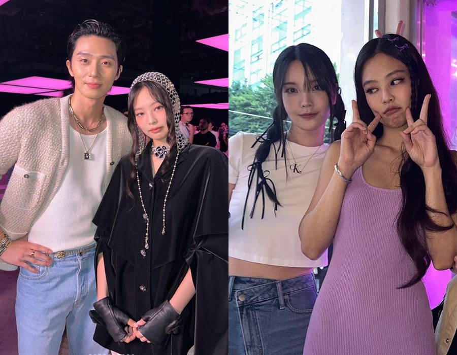 ▲ 박서준과 제니(사진 왼쪽), 수스와 제니. 출처|제니 인스타그램, 수스 인스타그램