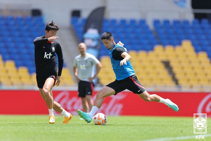 ▲ 묵묵하게 훈련하고 있는 박규현 ⓒ대한축구협회