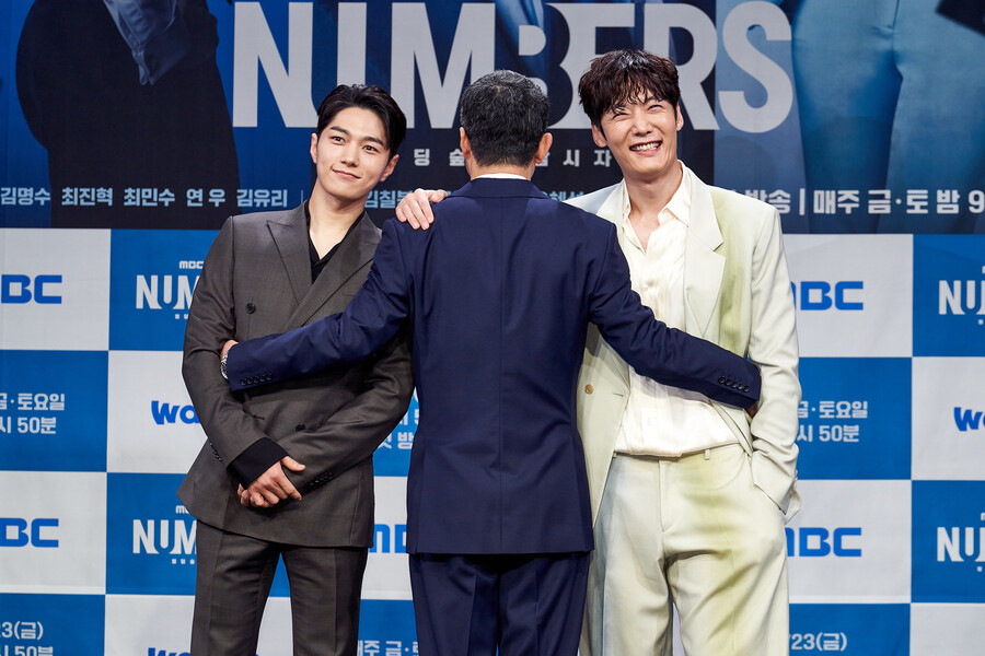 ▲ 왼쪽부터 '넘버스:빌딩 숲의 감시자들' 제작발표회의 김명수, 최민수, 최진혁. 제공|MBC