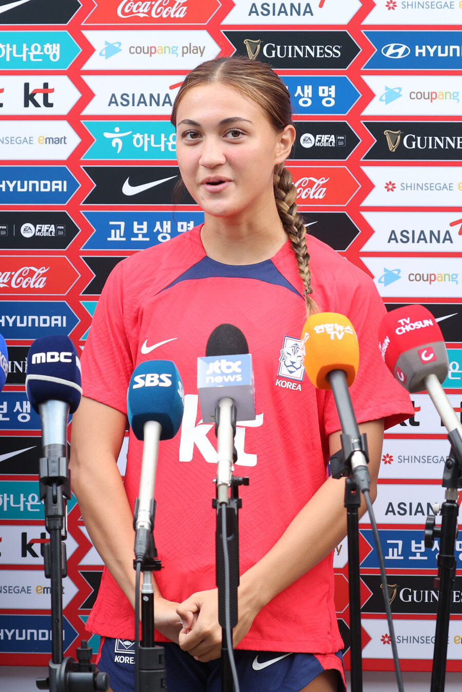 ▲ 케이시 유진 페어는 한국 여자 축구 역사상 첫 혼혈 선수다.  ⓒ연합뉴스