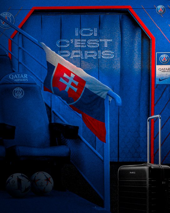 ▲ 슈크리니아르의 슬로바키아 국기를 내건 PSG. ⓒPSG 공식