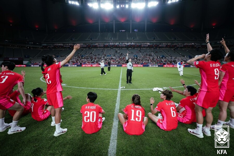 ▲ 한국 여자축구 대표팀이 출정식 승리로 기를 충전하고 호주로 향한다 ⓒ 대한축구협회