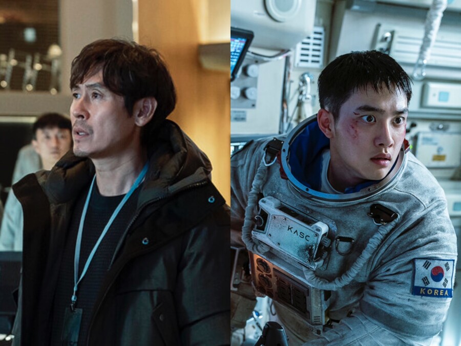 ▲ '더 문' 설경구(왼쪽)와 도경수 스틸. 제공| CJ ENM