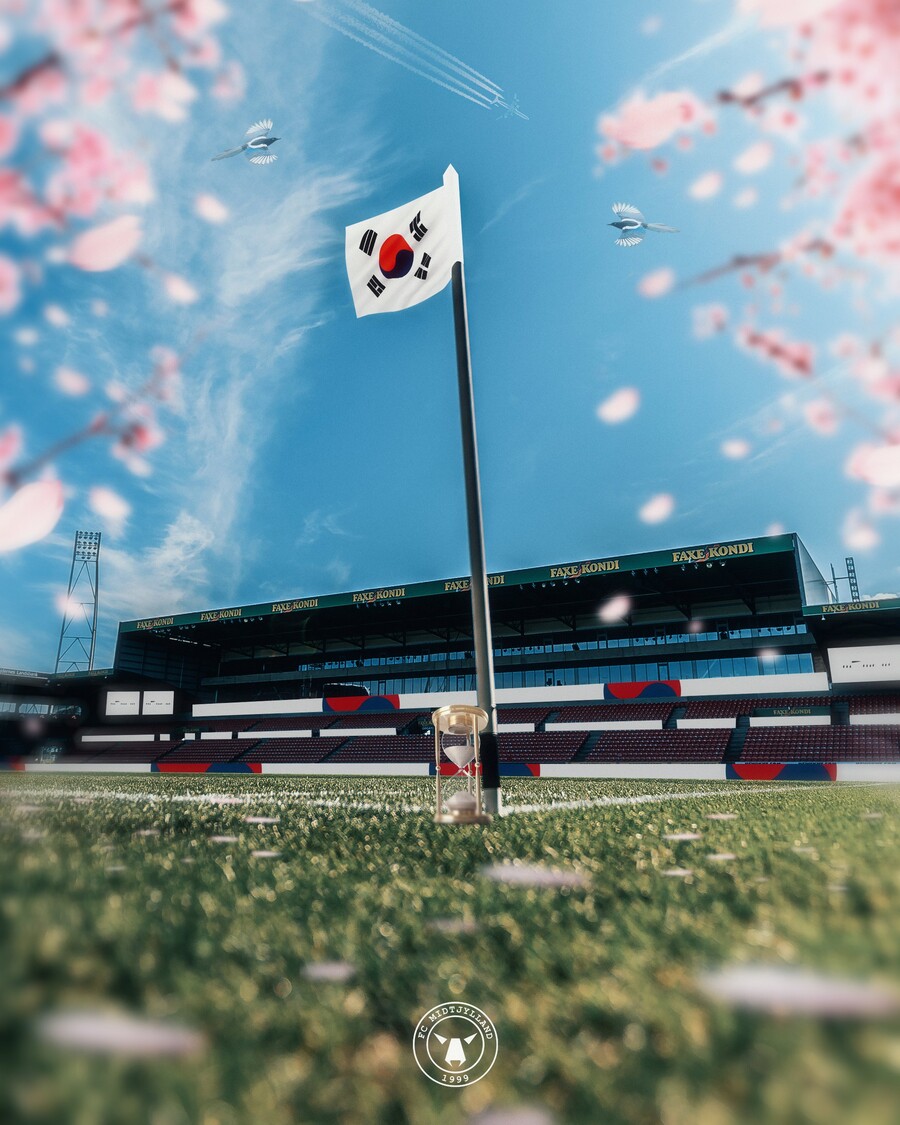 ▲ 미트윌란 공식 채널에 태극기 펄럭ⓒ미트윌란