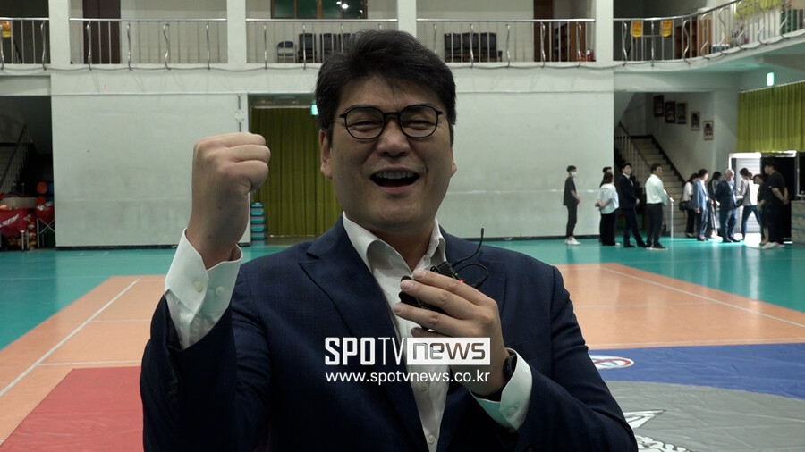 ▲ 이태현 인류무형문화유산씨름진흥원 이사장은 "현재 씨름 교육과 종목 세계화, 이 2가지 목표에 주력하고 있다"고 밝혔다. ⓒ 수원, 김한림 영상 기자