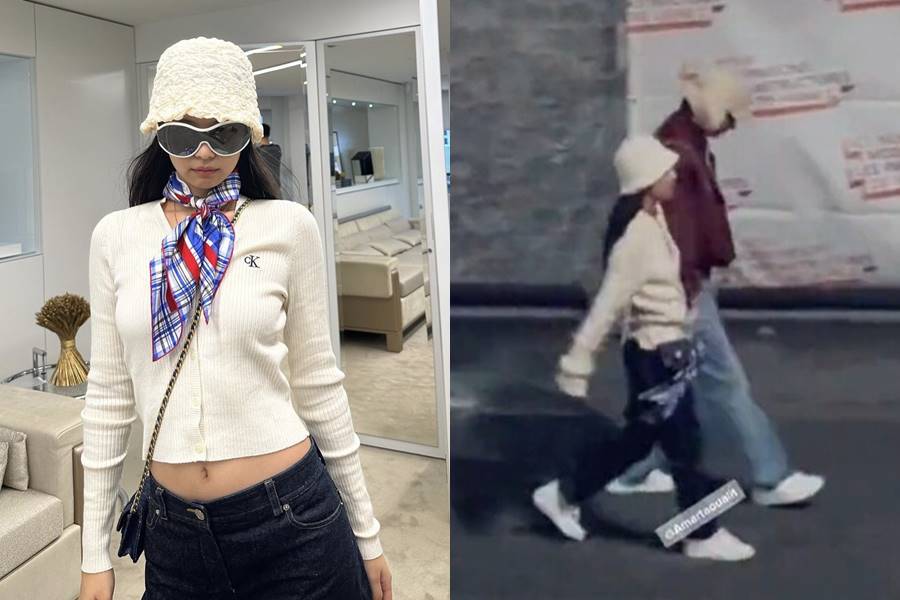 제니, 뷔와 파리 데이트 인증인가…똑같은 의상에 '시선집중'[이슈S]
