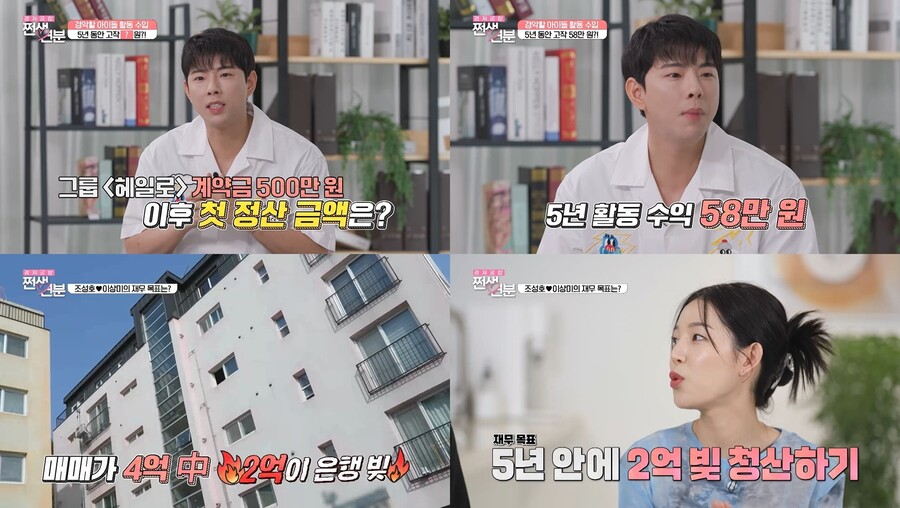 '이상미♥' 조성호 "아이돌 활동 5년, 정산 금액 58만 원"('쩐생연분')