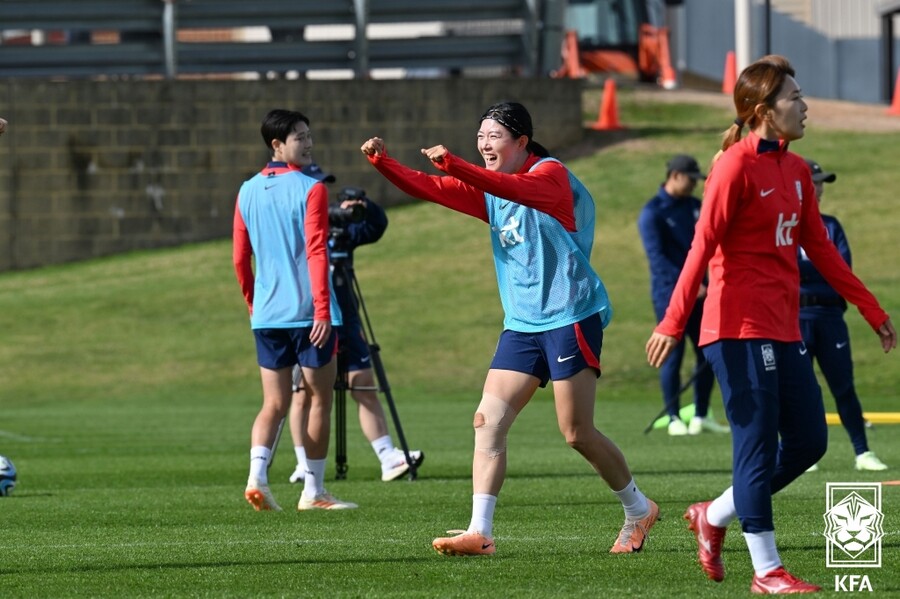 ▲ 호주에서 월드컵 준비가 한창인 심서연  ⓒ대한축구협회