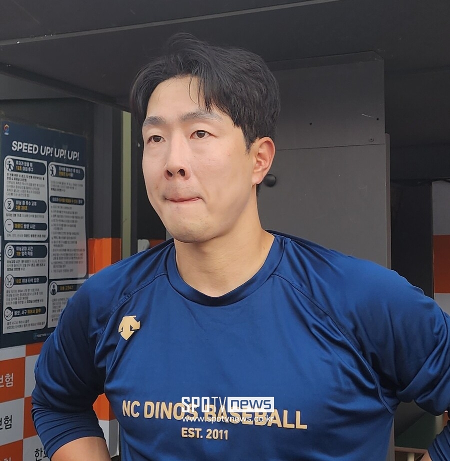 ▲ 박건우는 후반기 첫 경기(21일)를 앞두고 취재진 앞에 섰다. ⓒ대전, 박정현 기자
