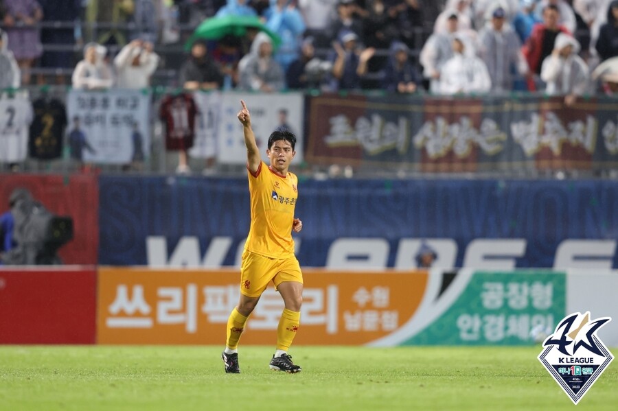 ▲ 선제골을 넣은 광주.ⓒ한국프로축구연맹