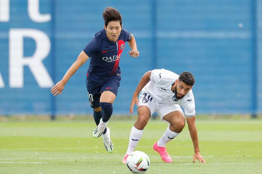 ▲ 이강인은 르아브르와 평가전에서 허벅지 통증을 호소했다 ⓒ PSG