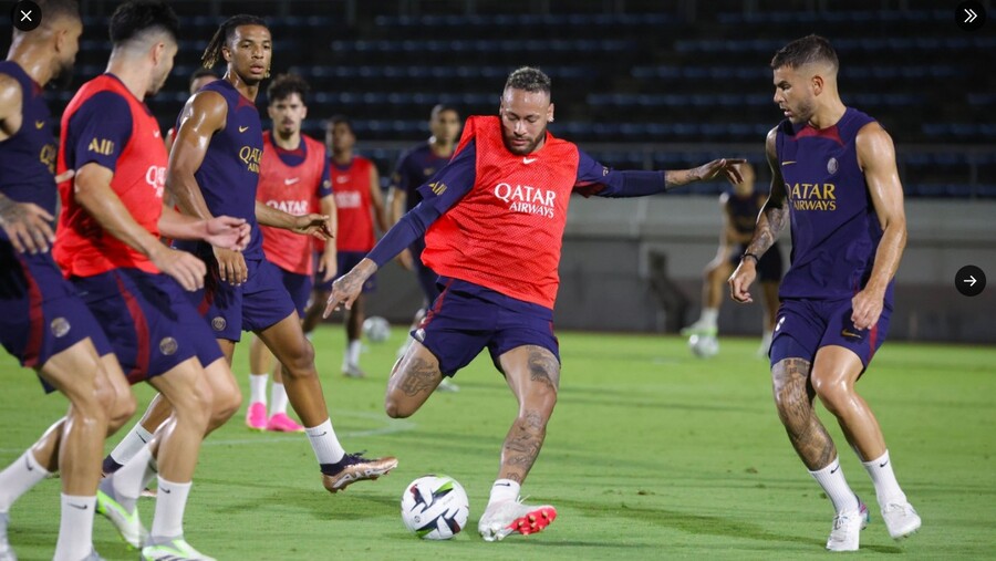 ▲ 일본 투어 훈련 중인 PSG