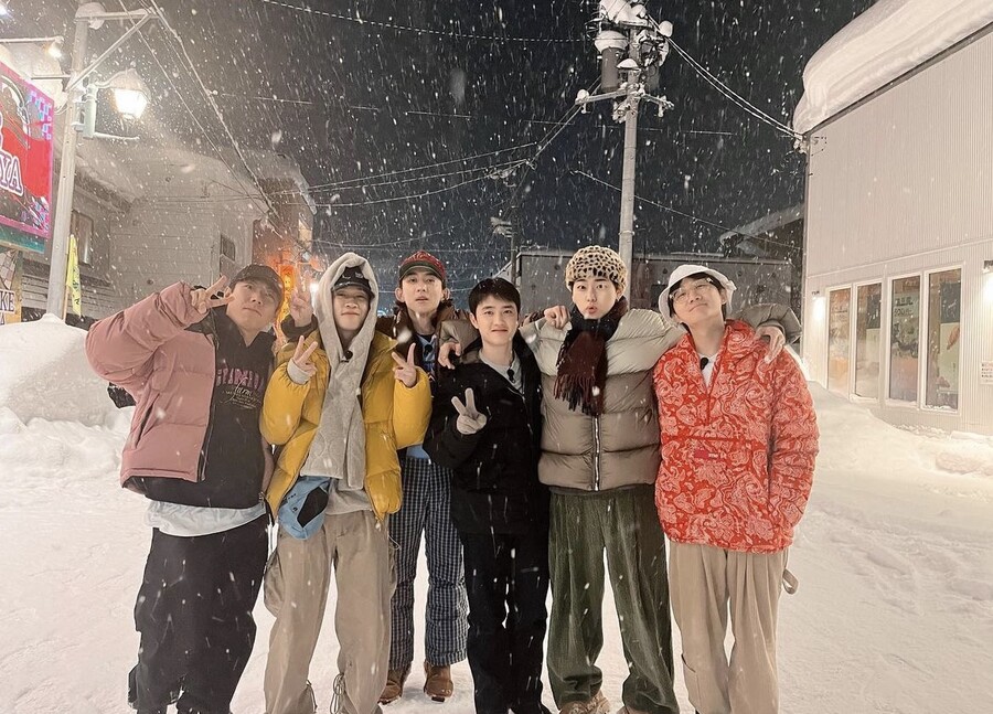 ▲ 양세찬, 크러쉬, 최정훈, 도경수, 지코, 이용진(왼쪽부터). 출처| 크러쉬 SNS