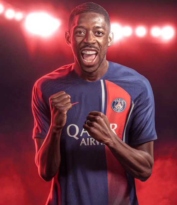 ▲ PSG 유니폼을 입은 뎀벨레 합성 사진  ⓒRMC 스포츠