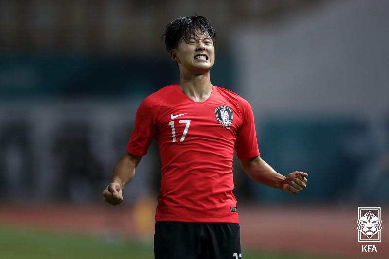 ▲ 지난 아시안게임에서 맹활약한 이승우.  ⓒ대한축구협회