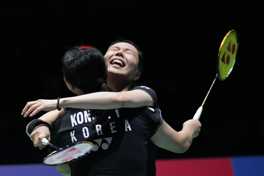 ▲ 김소영(오른쪽)과 공희용 ⓒ연합뉴스/AFP