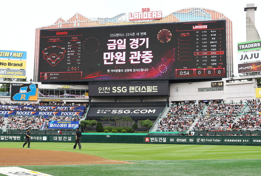 SSG, 19일 오후 5시 51분 LG전 2만 3천석 매진…시즌 5번째 만원관중