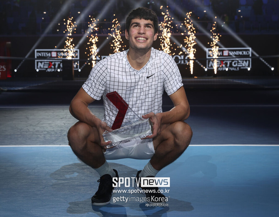 ▲ 2021년 넥스트 제너레이션 ATP 파이널스에서 우승한 카를로스 알카라스
