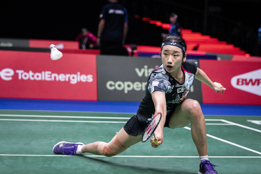▲ 2023 BWF 세계배드민턴선수권대회에서 경기를 펼치는 안세영 ⓒ연합뉴스/EPA