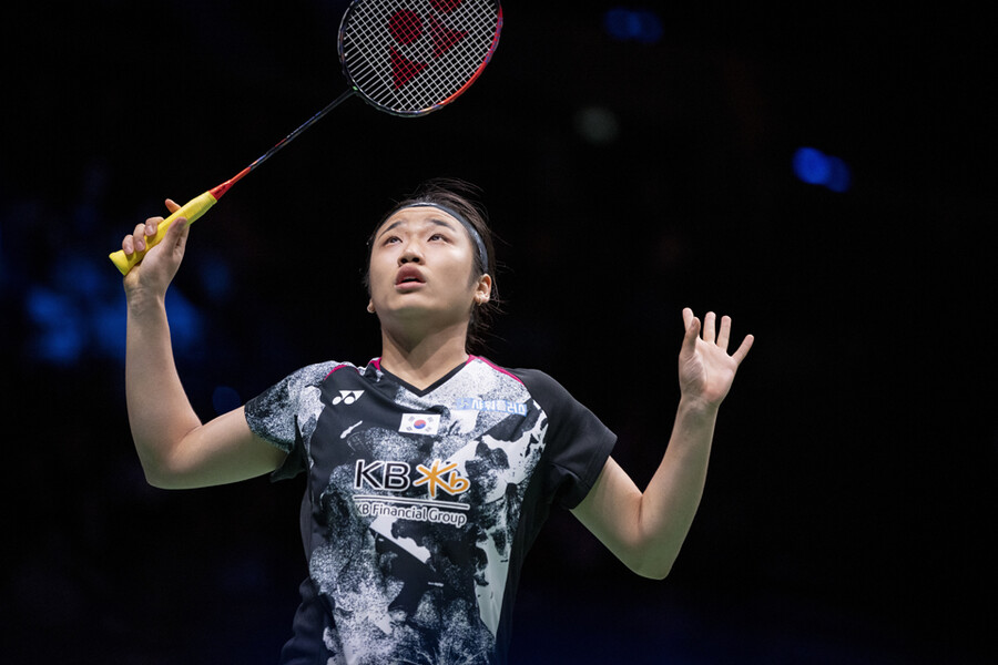 ▲ 안세영이 2023 BWF 세계배드민턴선수권대회에서 경기를 펼치고 있다. ⓒ연합뉴스/EPA