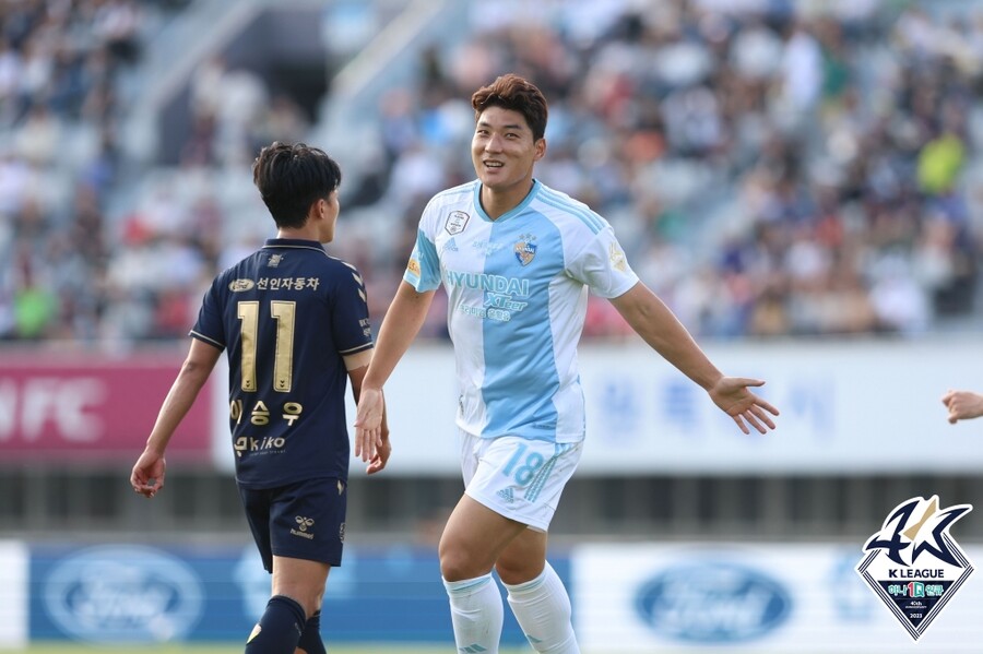 ▲ 울산 현대 공격수 주민규에게 축구대표팀 발탁이라는 운명이 만들어질까. ⓒ한국프로축구연맹