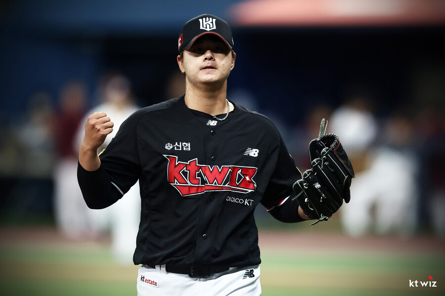 ▲ kt 위즈 투수 김민. ⓒkt 위즈