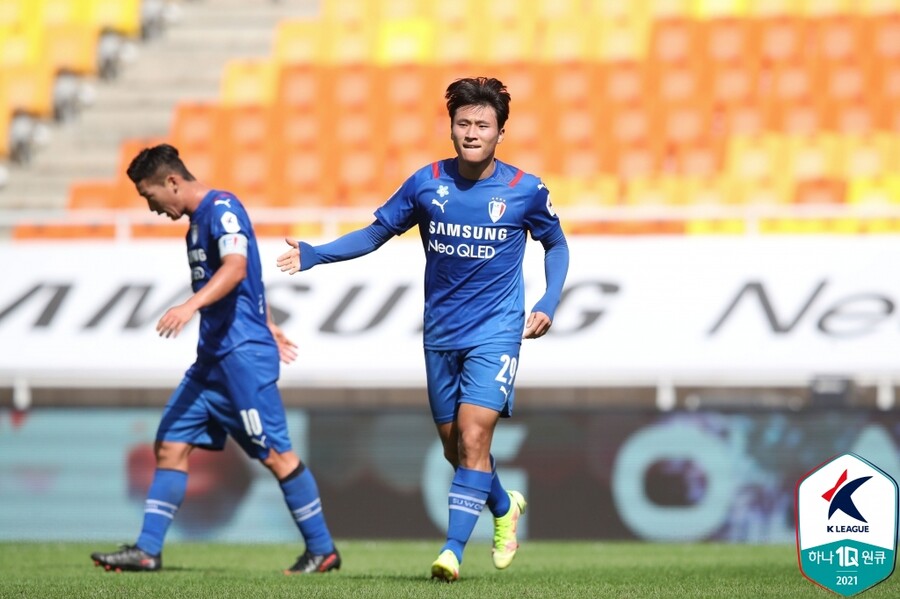 ▲ 수원 삼성 블루윙즈 시절 정상빈 ⓒ한국프로축구연맹
