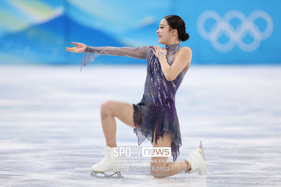 ▲ 2022 베이징 동계 올림픽 피겨 여자 싱글 쇼트프로그램에서 연기를 선보이는 유영