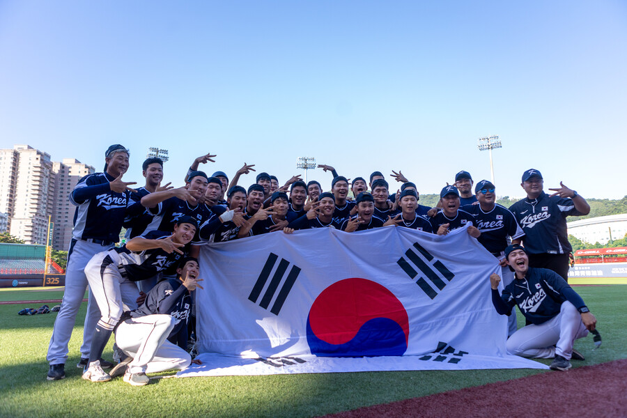 ▲18세 이하 세계청소년야구선수권대회 대표팀 선수들. ⓒWBSC