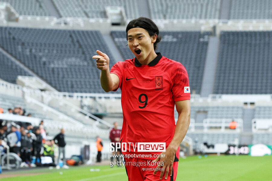 ▲ 13일(한국시간) 사우디아라비아와 경기에서 결승골을 넣은 조규성