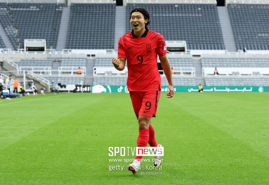 ▲ 13일(한국시간) 사우디아라비아와 경기에서 결승골을 넣은 조규성