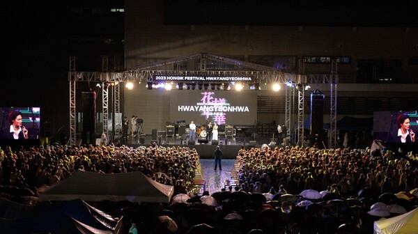 ▲ 지난 13일 홍익대 대동제에서 '잊혀지다'와 '내가 할 수 없는 말'을 각각 라이브로 선사한 나비와 양다일. 제공|꿈의엔진