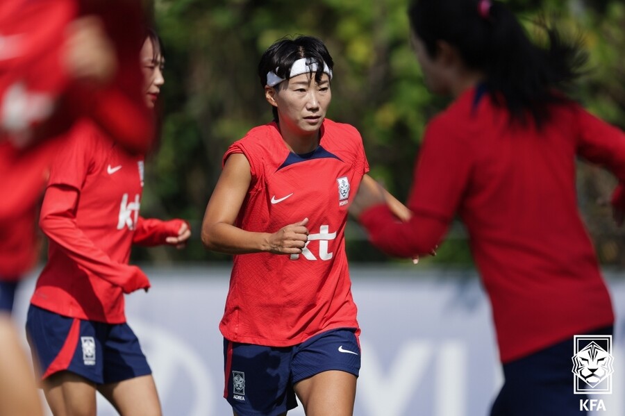 ▲ 18일 파주NFC에서 여자축구 대표팀이 항저우 아시안게임 출국을 앞두고 최종 훈련을 진행했다 ⓒ 대한축구협회