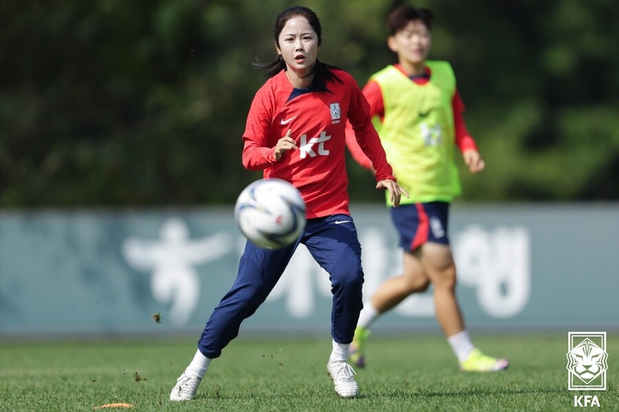 ▲ 18일 파주NFC에서 여자축구 대표팀이 항저우 아시안게임 출국을 앞두고 최종 훈련을 진행했다 ⓒ 대한축구협회