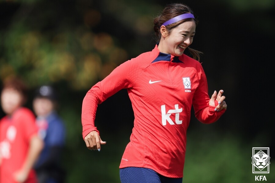 ▲ 18일 파주NFC에서 여자축구 대표팀이 항저우 아시안게임 출국을 앞두고 최종 훈련을 진행했다 ⓒ 대한축구협회