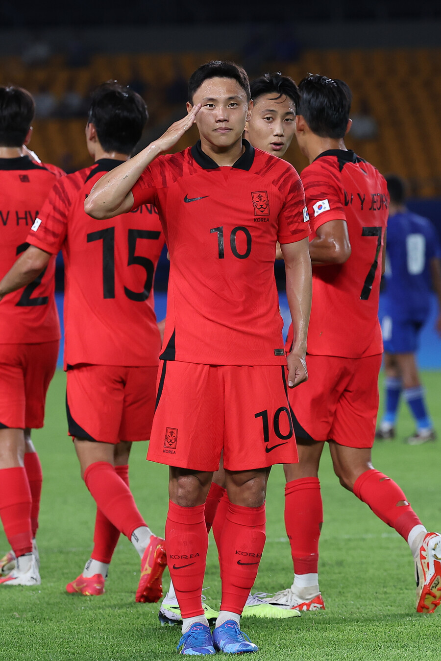▲ 쿠웨이트와 경기에서 대승을 거둔 한국 남자축구 대표팀 ⓒ연합뉴스