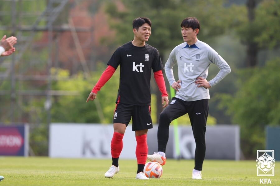 ▲ 지난 5월 아시안게임 국가대표 소집에서 최준. ⓒ대한축구협회
