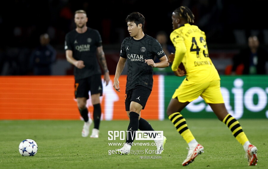 ▲ 20일(한국시간) 보루시아 도르트문트와 UEFA 챔피언스리그 경기에 출전한 이강인. ⓒ연합뉴스/EPA