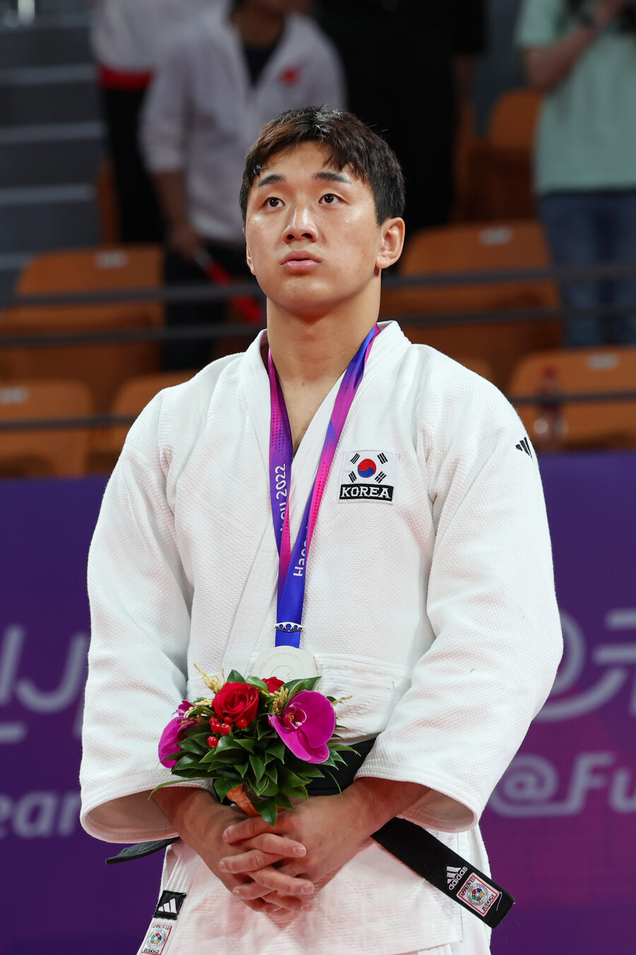 ▲ 2022 항저우 아시안게임 남자 유도 81kg급에서 동메달을 목에 건 이준환. ⓒ연합뉴스