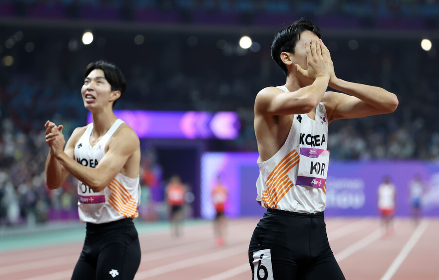 [항저우 NOW] '육상 단거리 쾌거' 37년 만에 동메달! 남자 400m 계주, 불모지에서 꽃 피웠다
