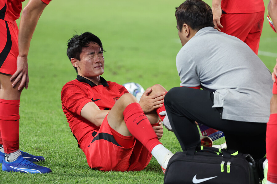[항저우 NOW] KFA "엄원상 가벼운 좌측 염좌"…일본전 출전 여부는 미정