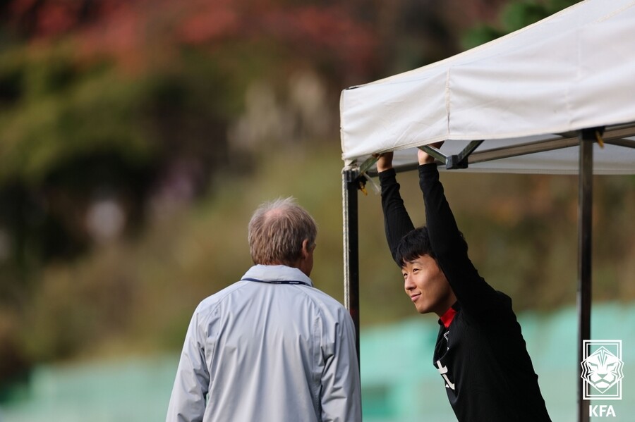 ▲ 12일 오후 경기도 파주NFC(축구대표팀 트레이닝센터)에서 한국 축구대표팀 손흥민이 훈련하고 있다. ⓒ 대한축구협회