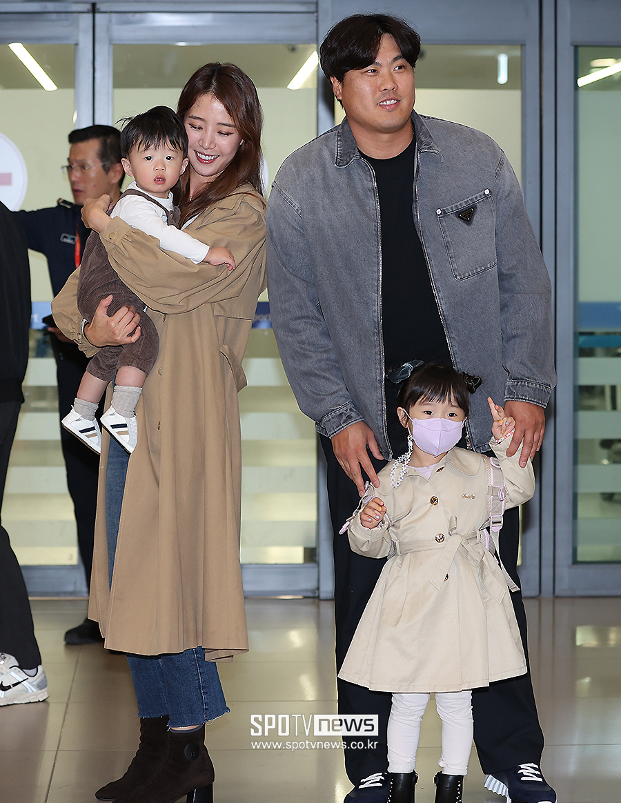 ▲ 류현진 배지현 부부 ⓒ곽혜미 기자