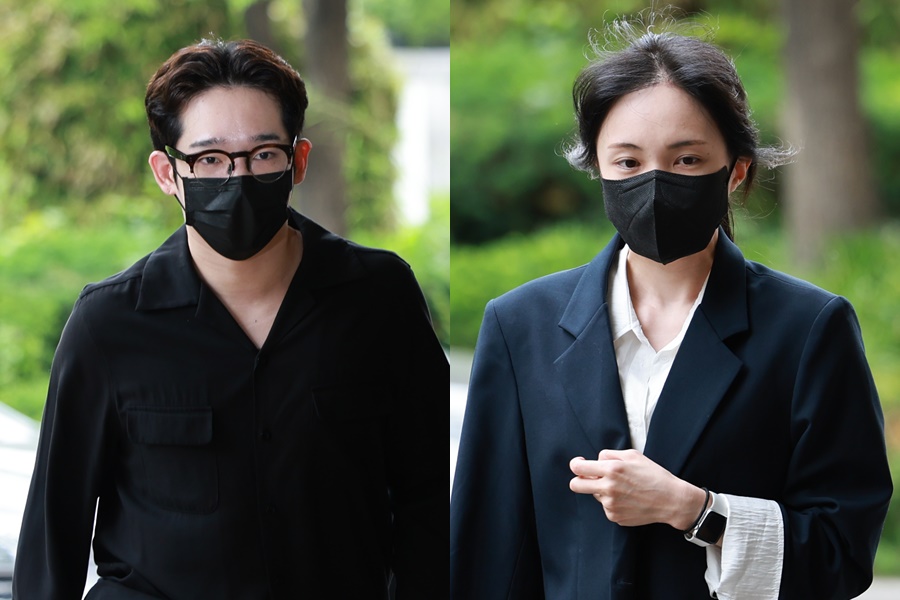 ▲ 영장실질심사를 위해 법원에 출두한 남태현(왼쪽), 서민재.  ⓒ연합뉴스