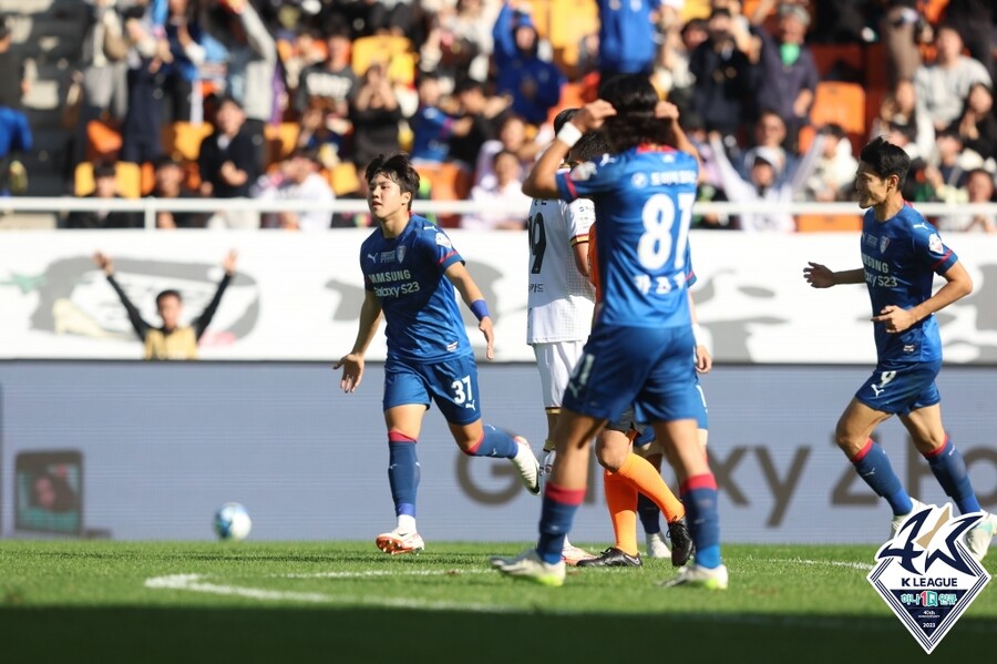 ▲ 수원삼성이 대전하나시티즌전에서 통한의 실점으로 탈꼴찌에 실패했다 ⓒ한국프로축구연맹