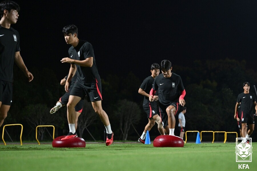 ▲ 항저우 아시안게임 대표팀 훈련 ⓒ대한축구협회